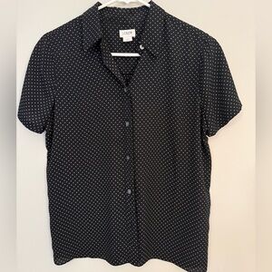 J. Crew simple and casual Black and White polkadot blouse, size XS